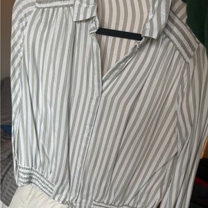 Striped Button-Up Blouse